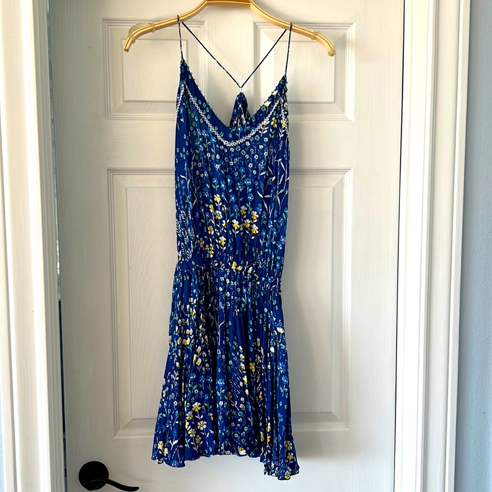 NWT Poupette St Barth Laurie mini dress in bluebonnet print size small